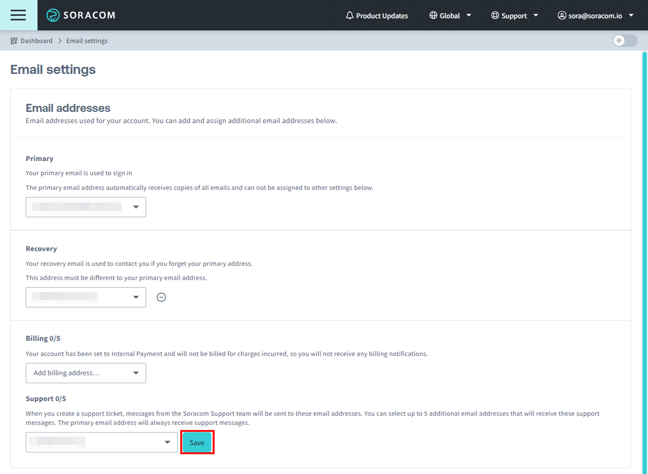 Set email address preferences