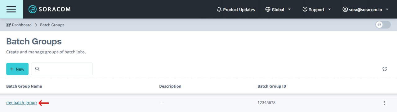 Select a batch group