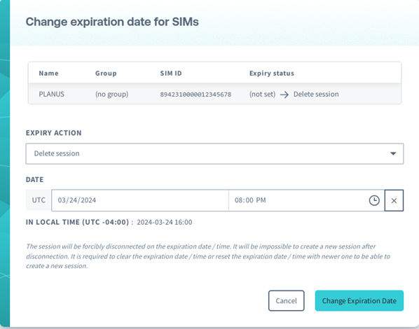 Expiry Action