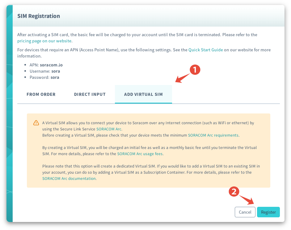 Create Standalone Virtual SIM