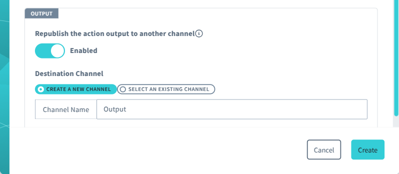 API action complete dialog