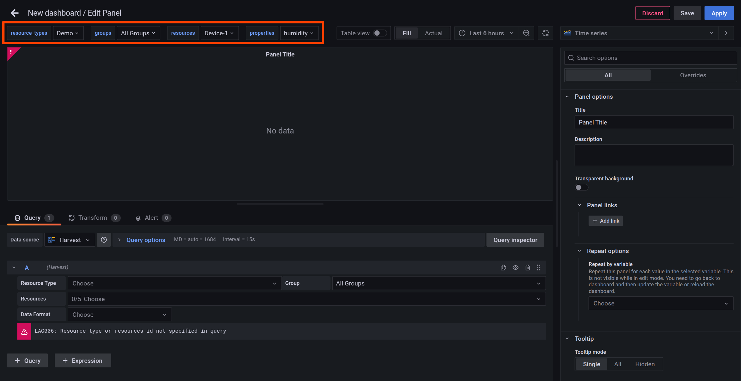 Configure template variables for humidity