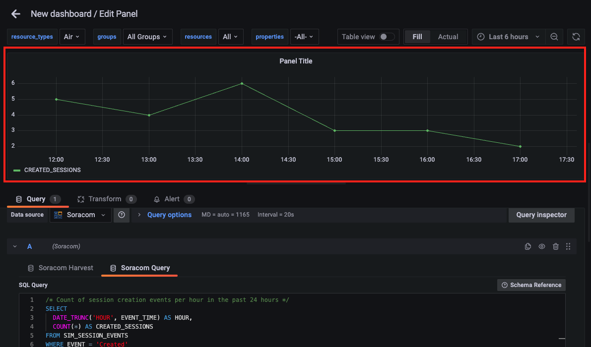 Apply button to execute the query