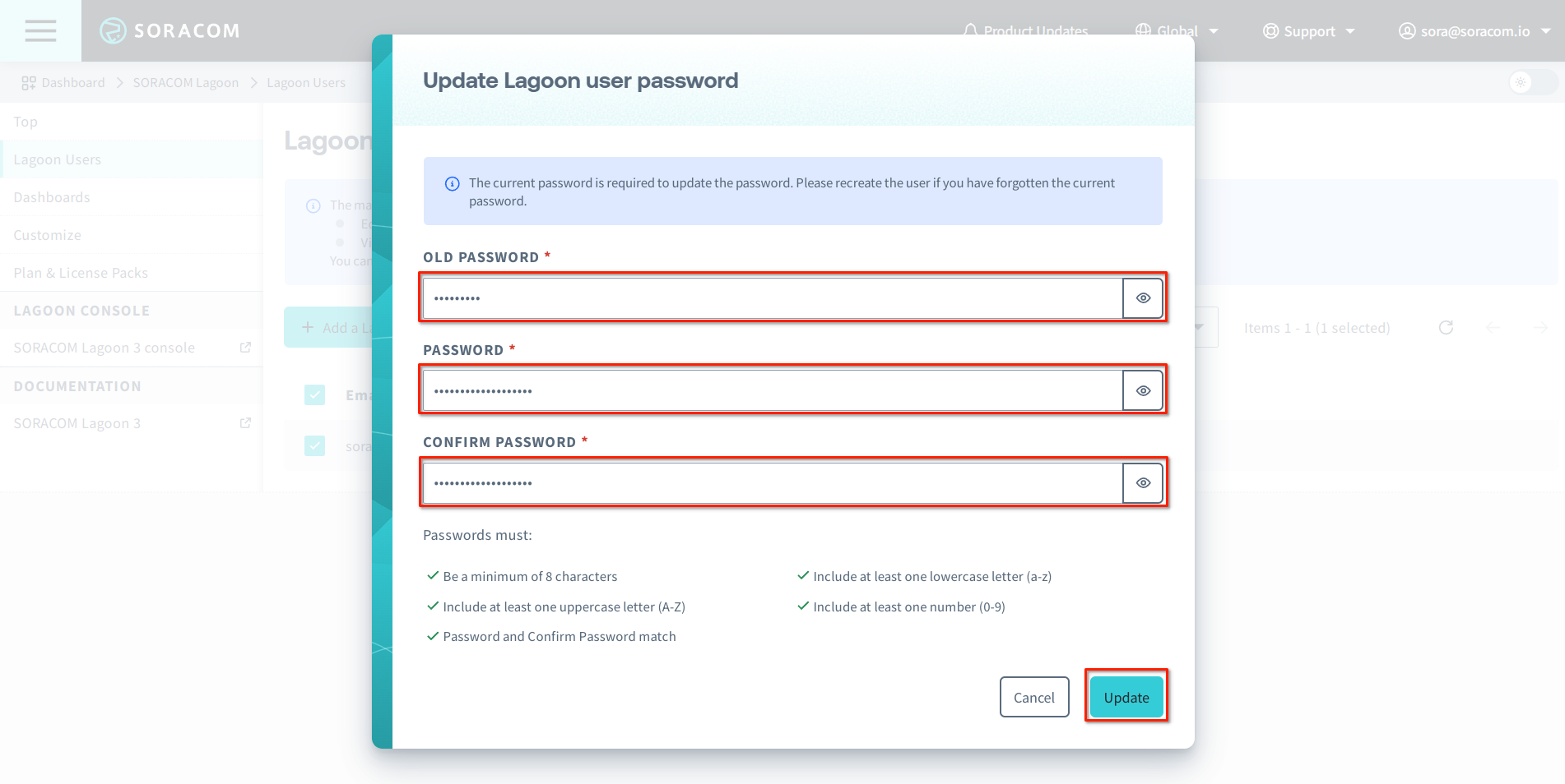 Change User Password