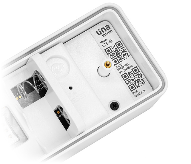 ICCID and PUK printed inside the button