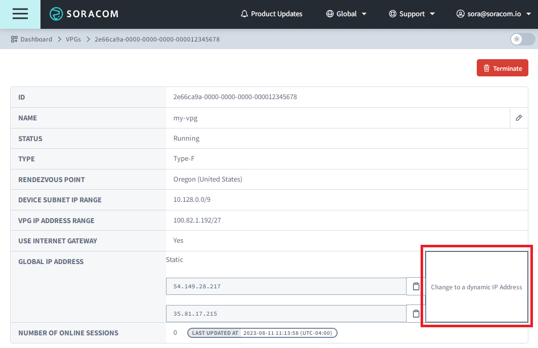 Change to a dynamic IP Address