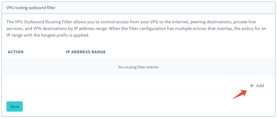 Add Outbound Filter rule