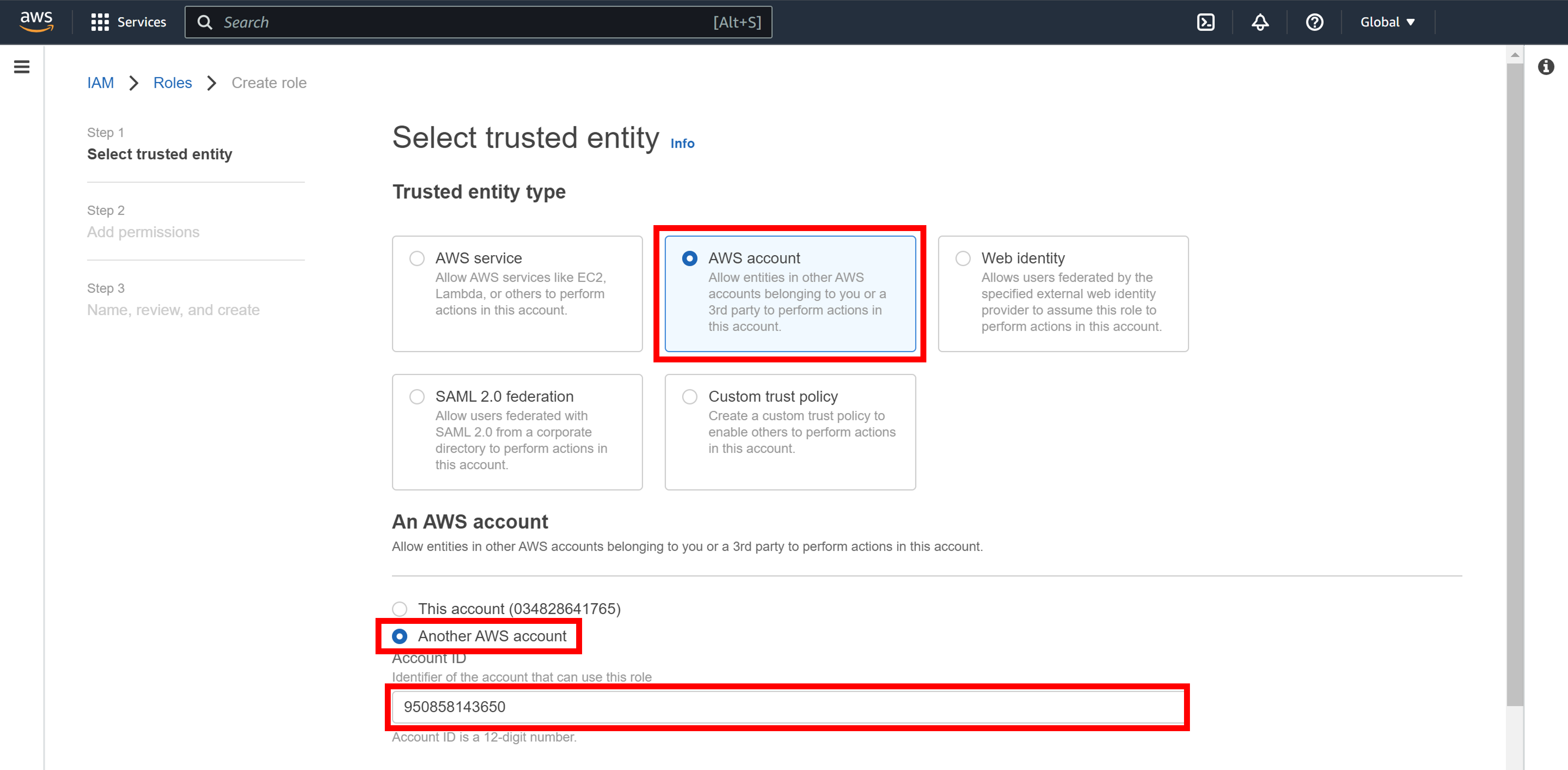 AWS Account Selection for IAM Role