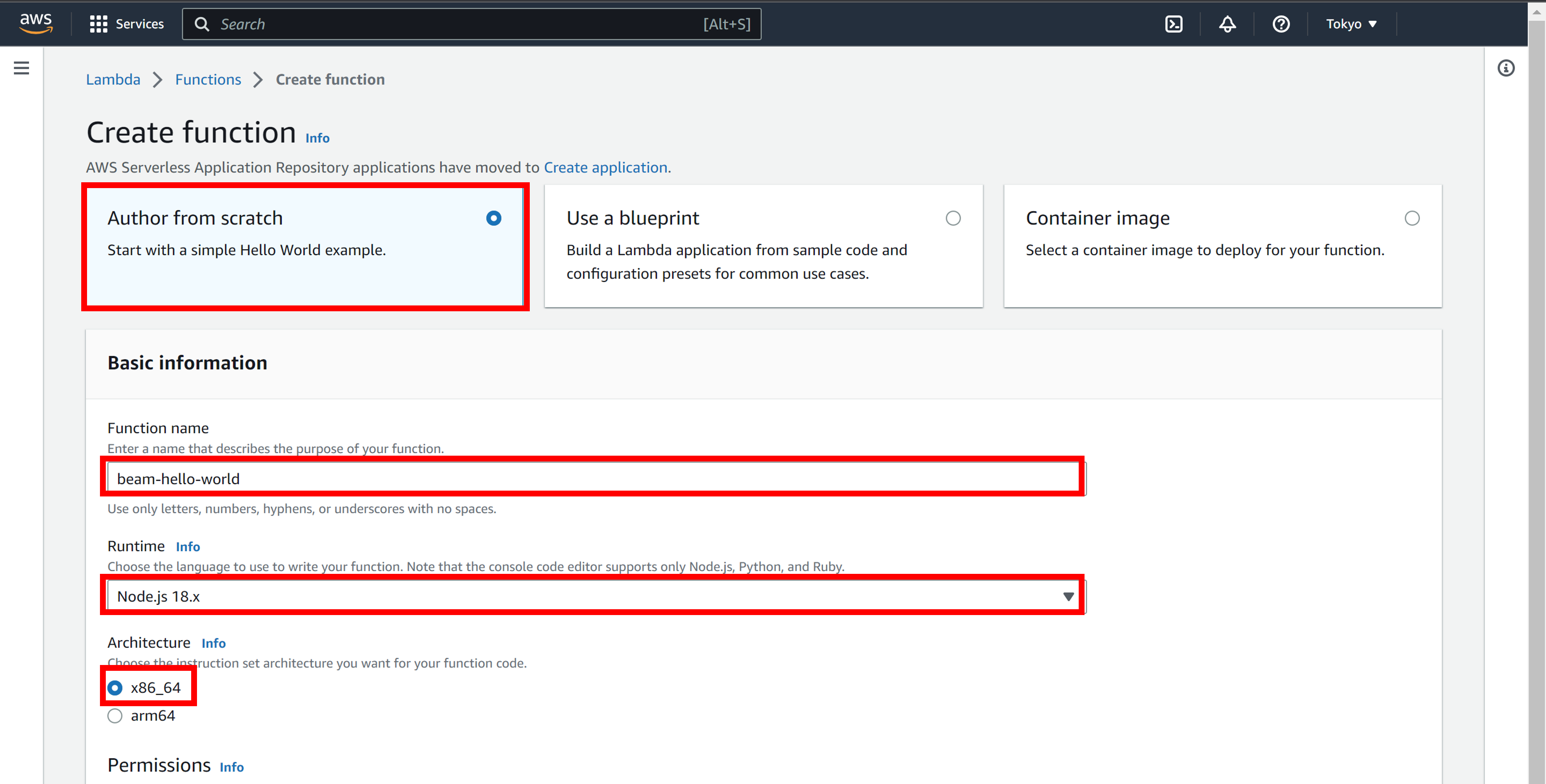 Lambda Function Basic Configuration