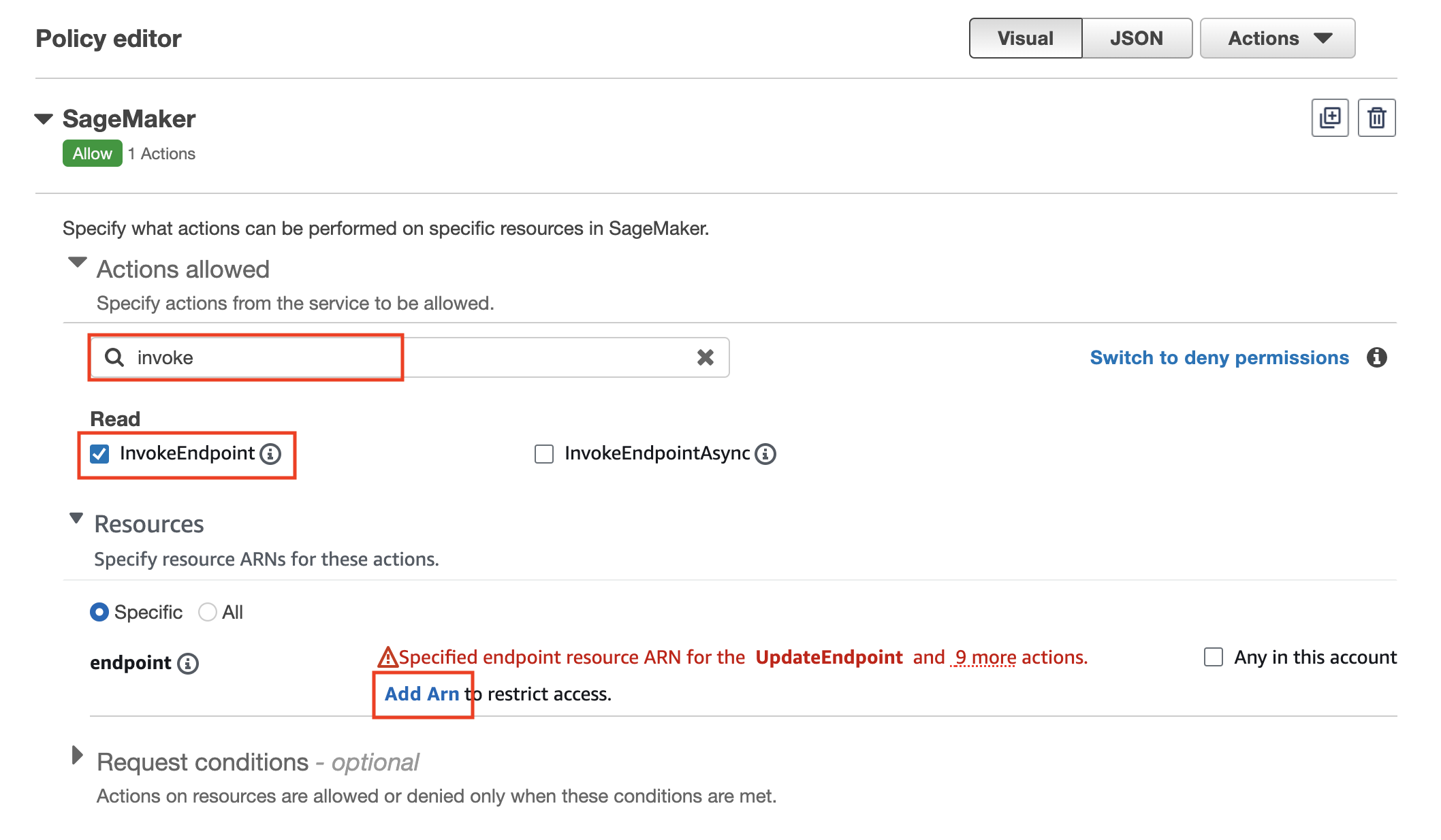 InvokeEndpoint Action Configuration