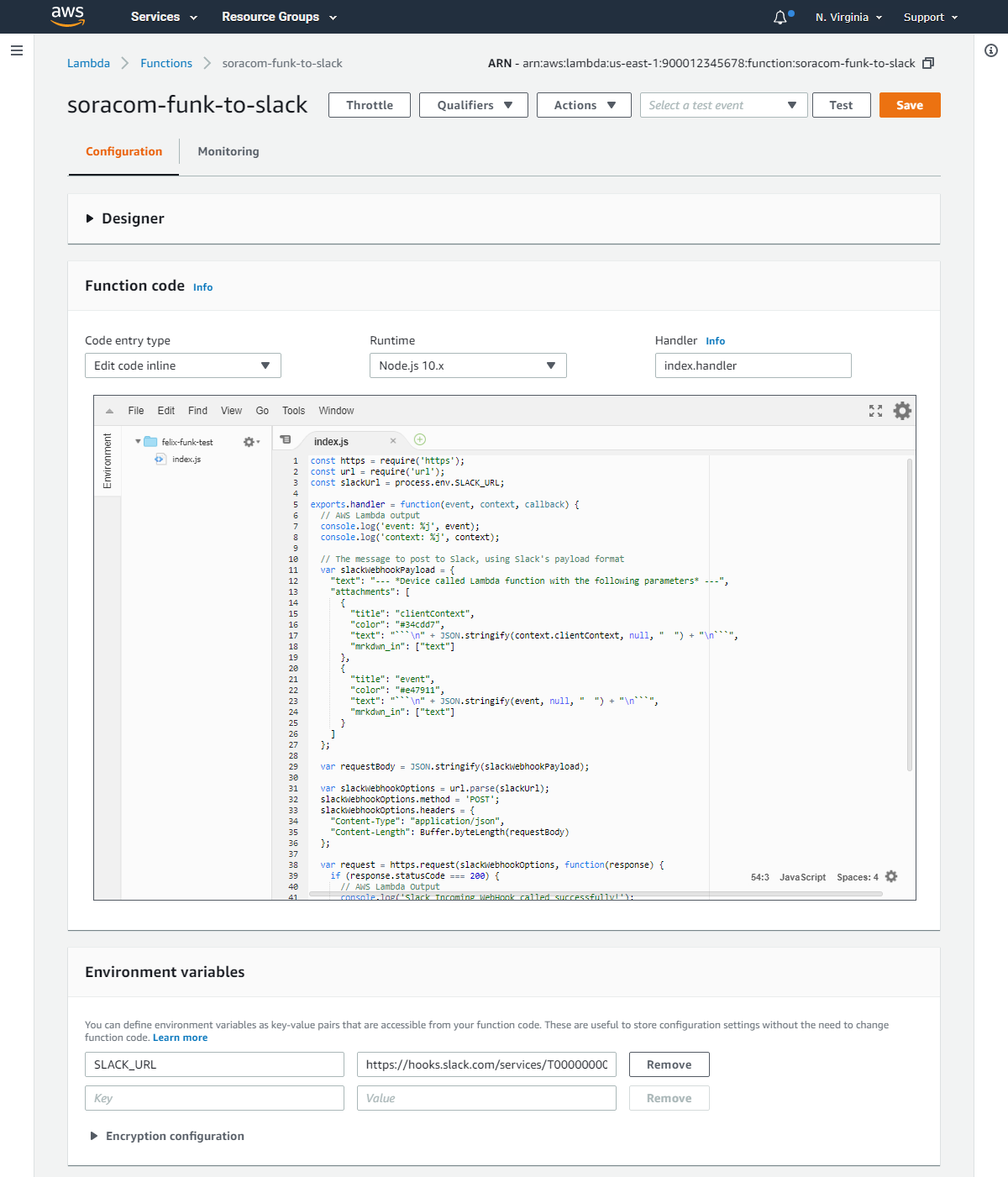 Lambda configuration