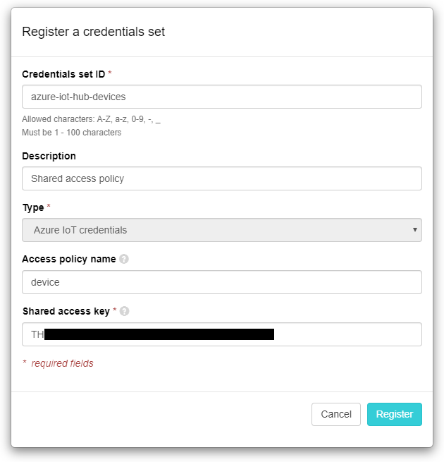 Register Azure Credentials