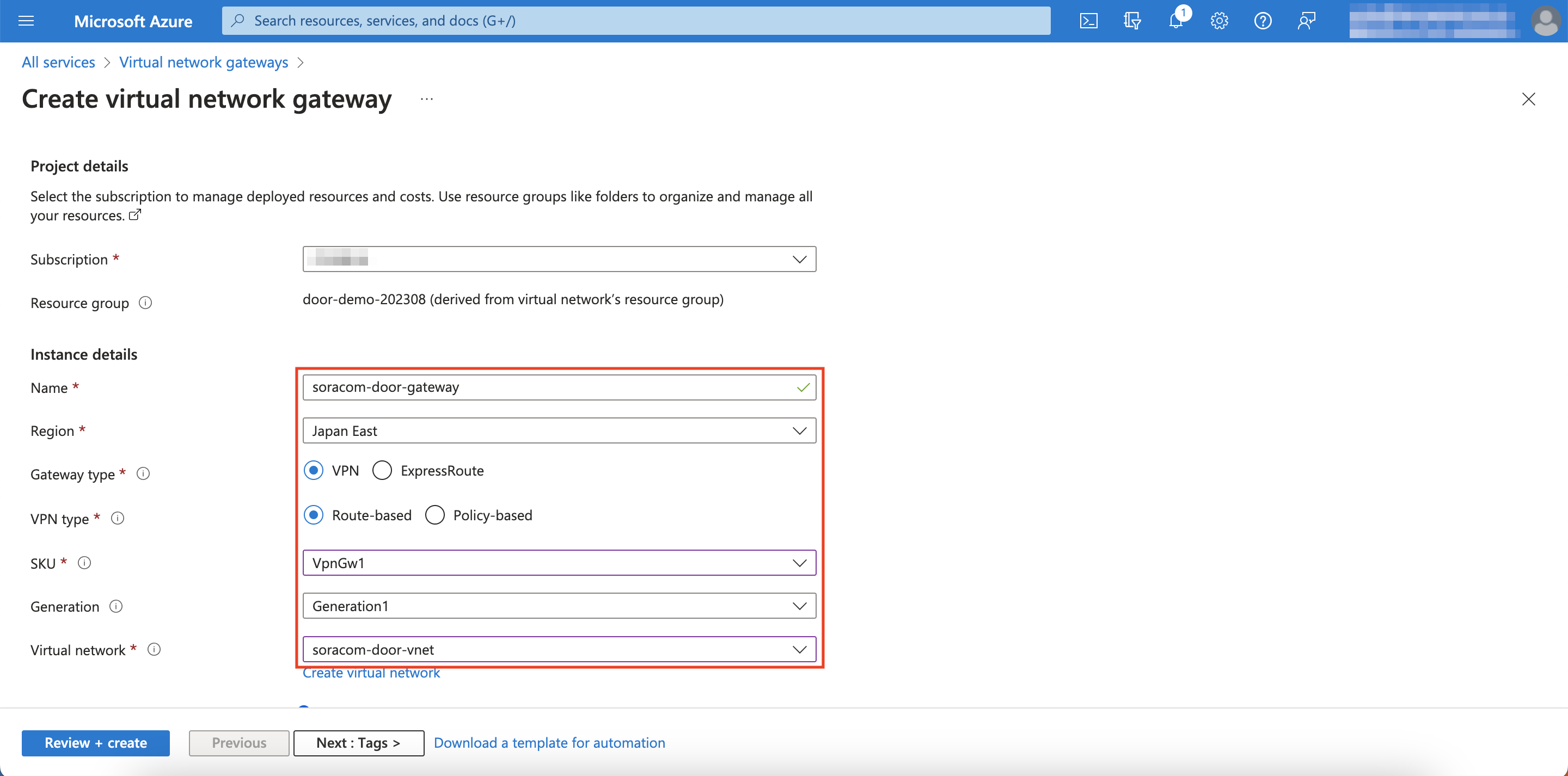 VPN Gateway Configuration Settings - Part 1