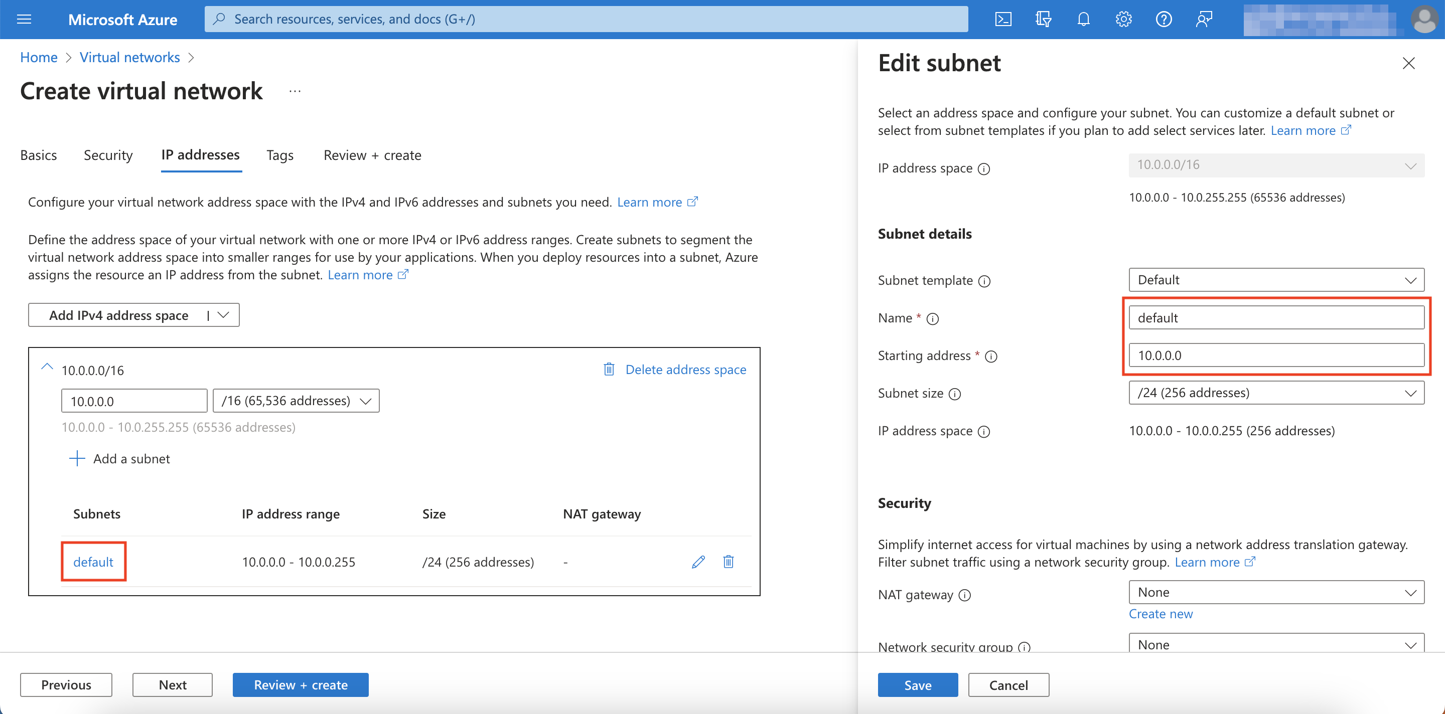 Subnet Configuration