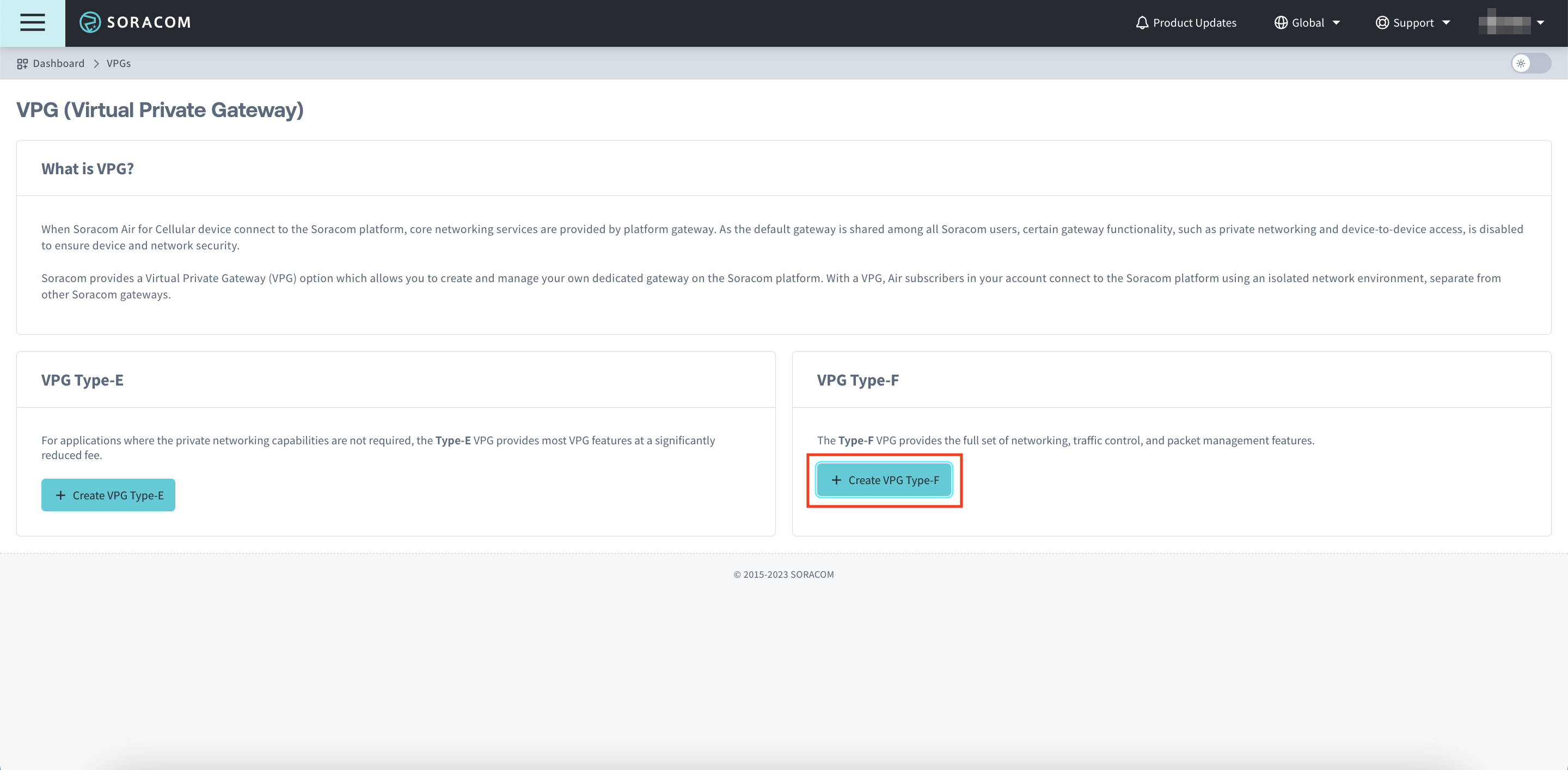 Create VPG Type-F Button