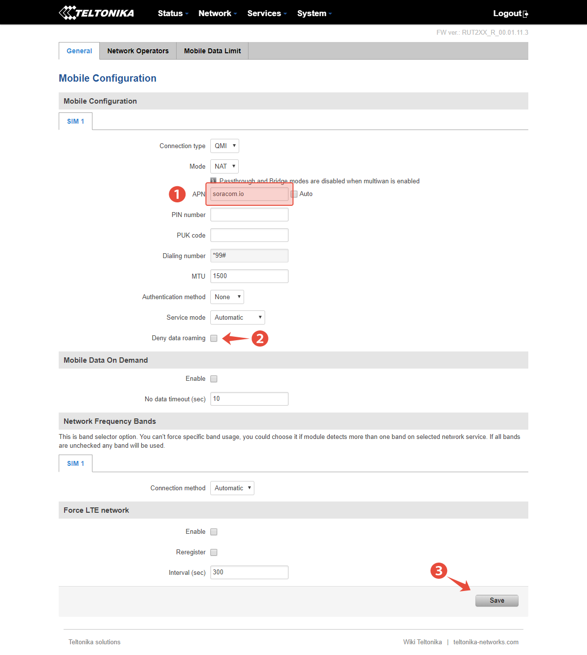 APN settings