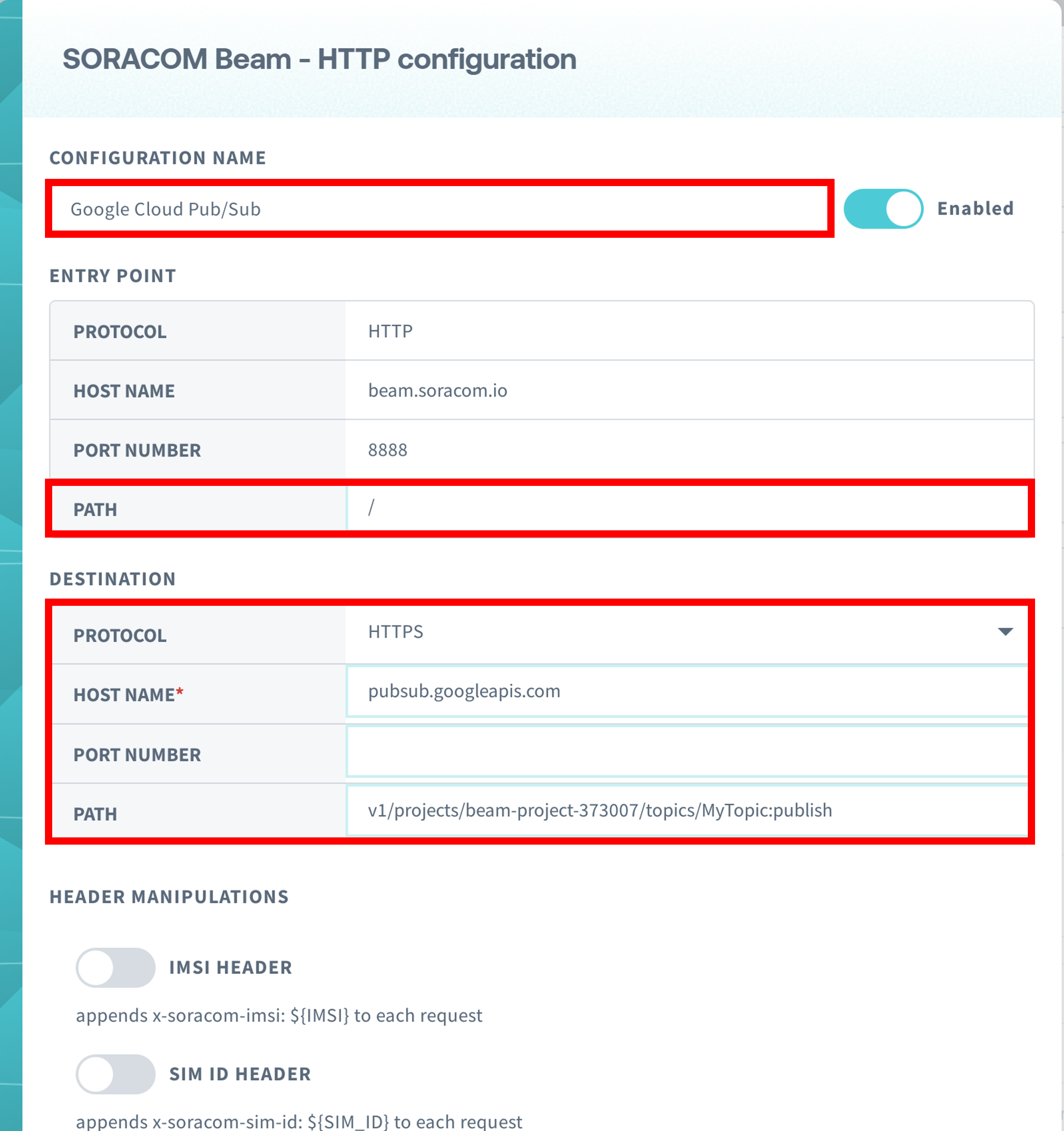 HTTP entry point