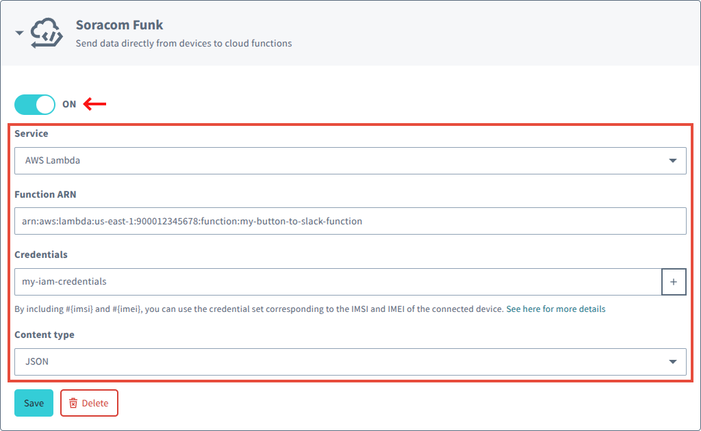 Enable and configure Soracom Funk